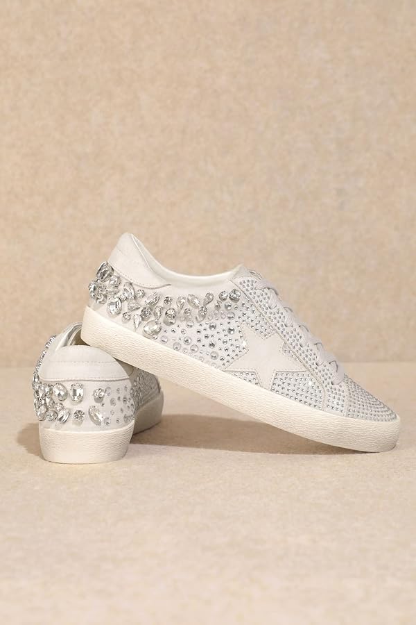 スパイク・シューズ miiii Amazon.com | Mi.iM Goldie Rubber Sole Lace-up Rhinestone